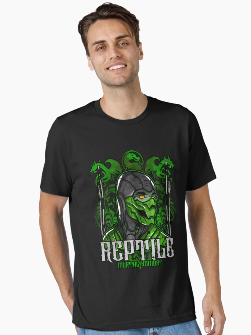 Retro Gaming Aesthetic - Mortal Kombat Reptile Portrait Print T