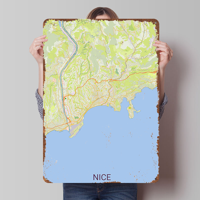 Map of Nice France Printed Pos - Retro Gaming France recension och pris