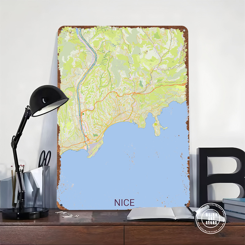 Map of Nice France Printed Pos - Retro Gaming France recension och pris