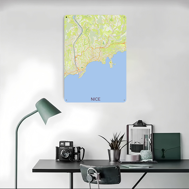 Map of Nice France Printed Pos - Retro Gaming France recension och pris