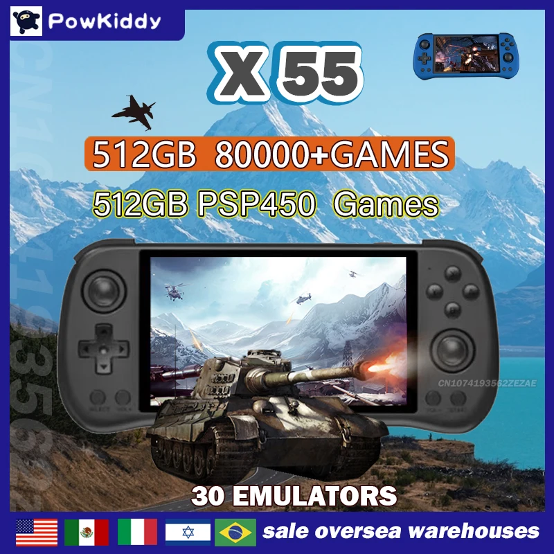 80000Games 512G POWKIDDY X55 5 - Retro Gaming Best Console recension och pris