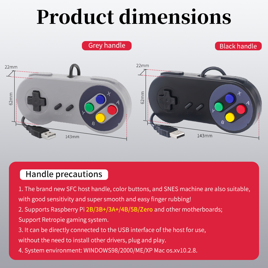 USB Retro Gamepad Plug and Pla - Raspberry Pi Retropie recension och pris