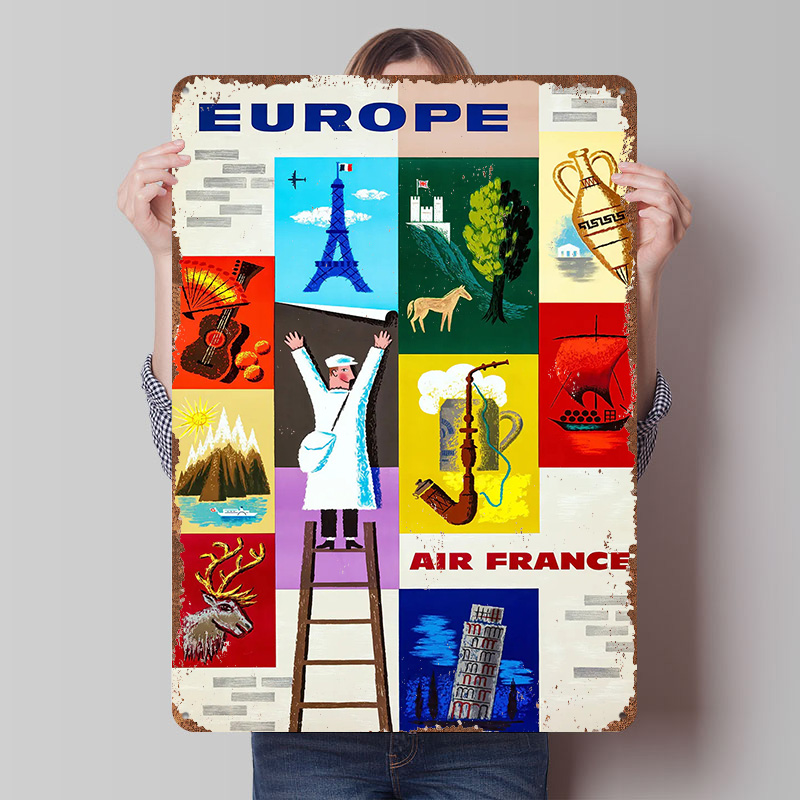 Europe Air France Travel Metal - Retro Gaming France recension och pris
