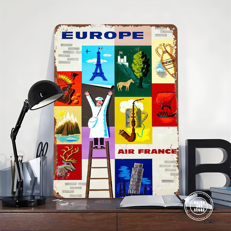 Europe Air France Travel Metal - Retro Gaming France recension och pris