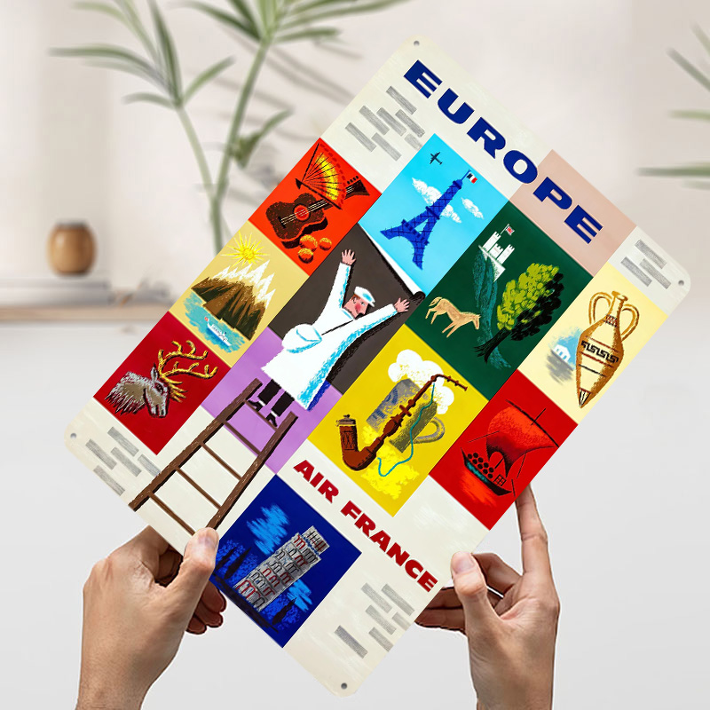 Europe Air France Travel Metal - Retro Gaming France recension och pris