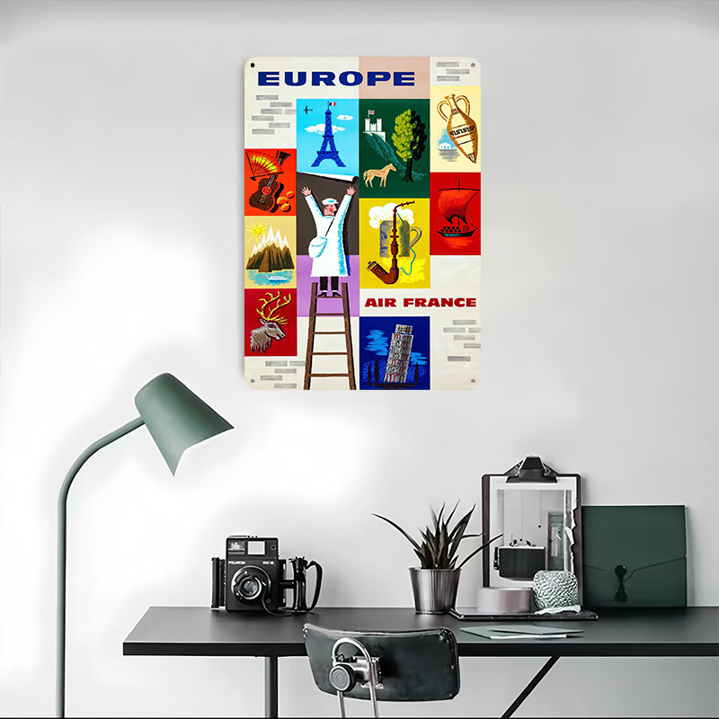 Europe Air France Travel Metal - Retro Gaming France recension och pris