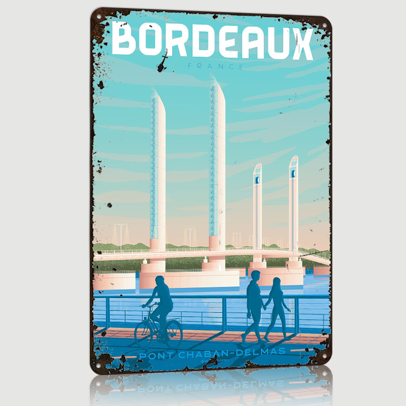 Bordeaux France Metal Poster C - Retro Gaming France recension och pris