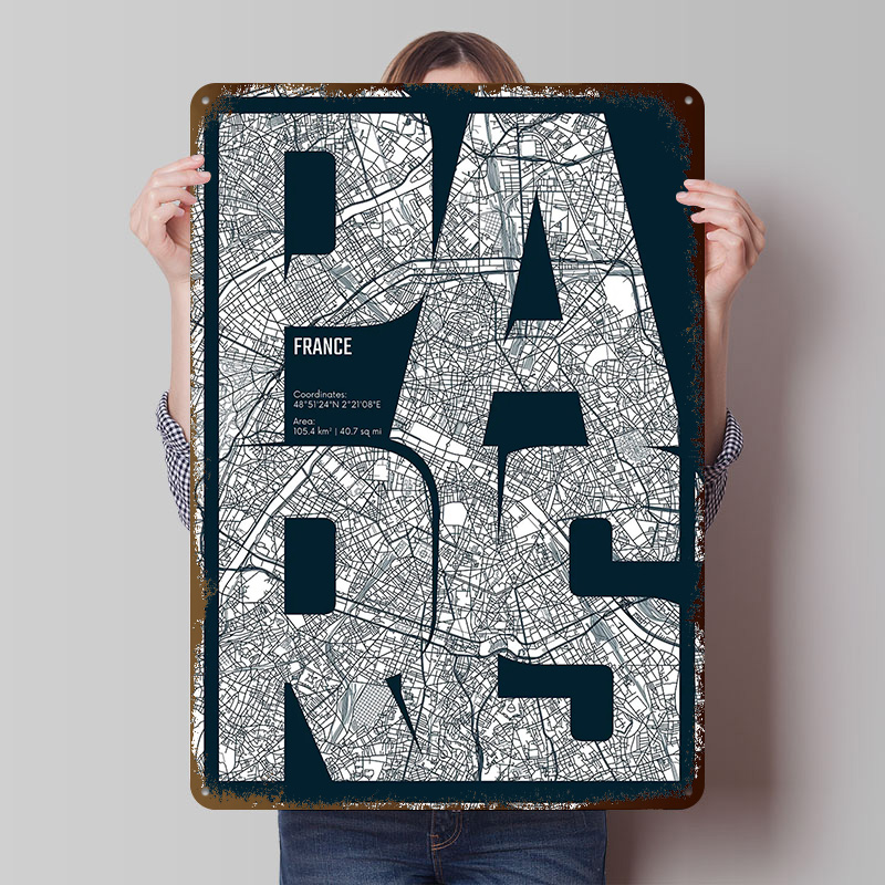 Paris France Map Typography Pr - Retro Gaming France recension och pris