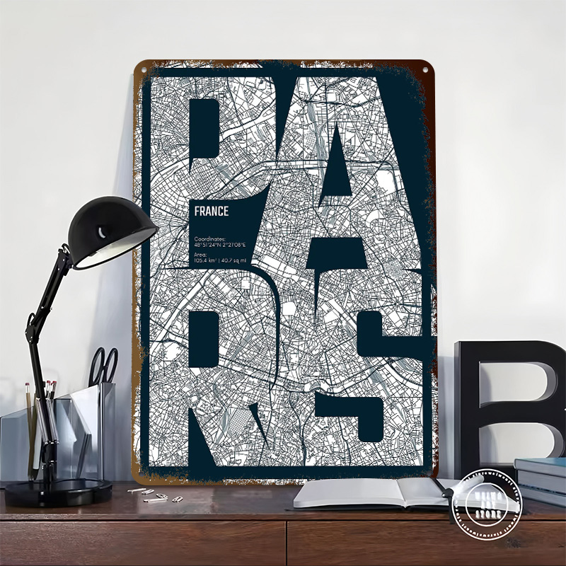Paris France Map Typography Pr - Retro Gaming France recension och pris