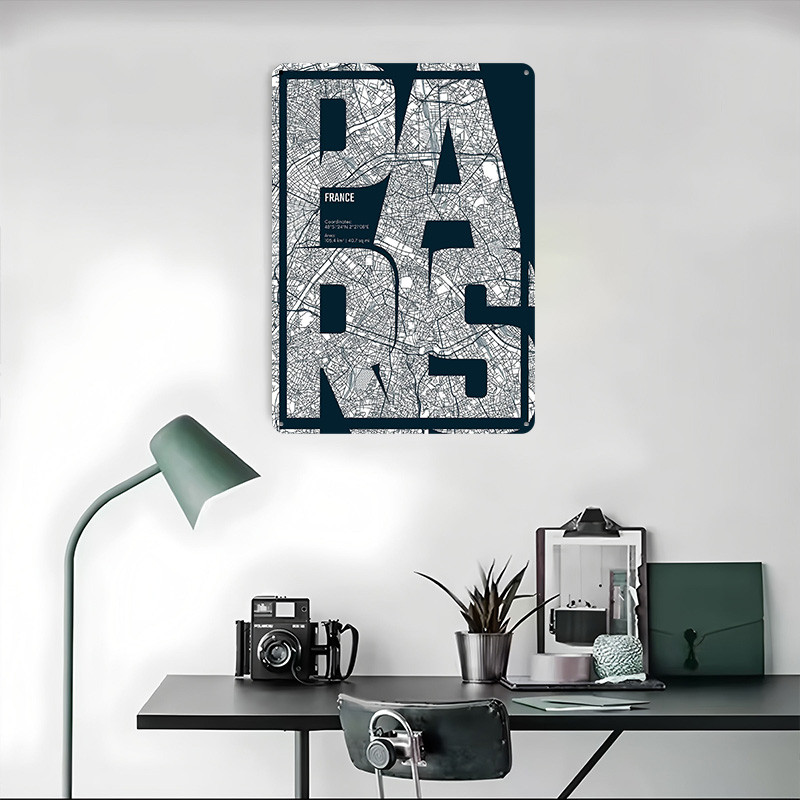 Paris France Map Typography Pr - Retro Gaming France recension och pris