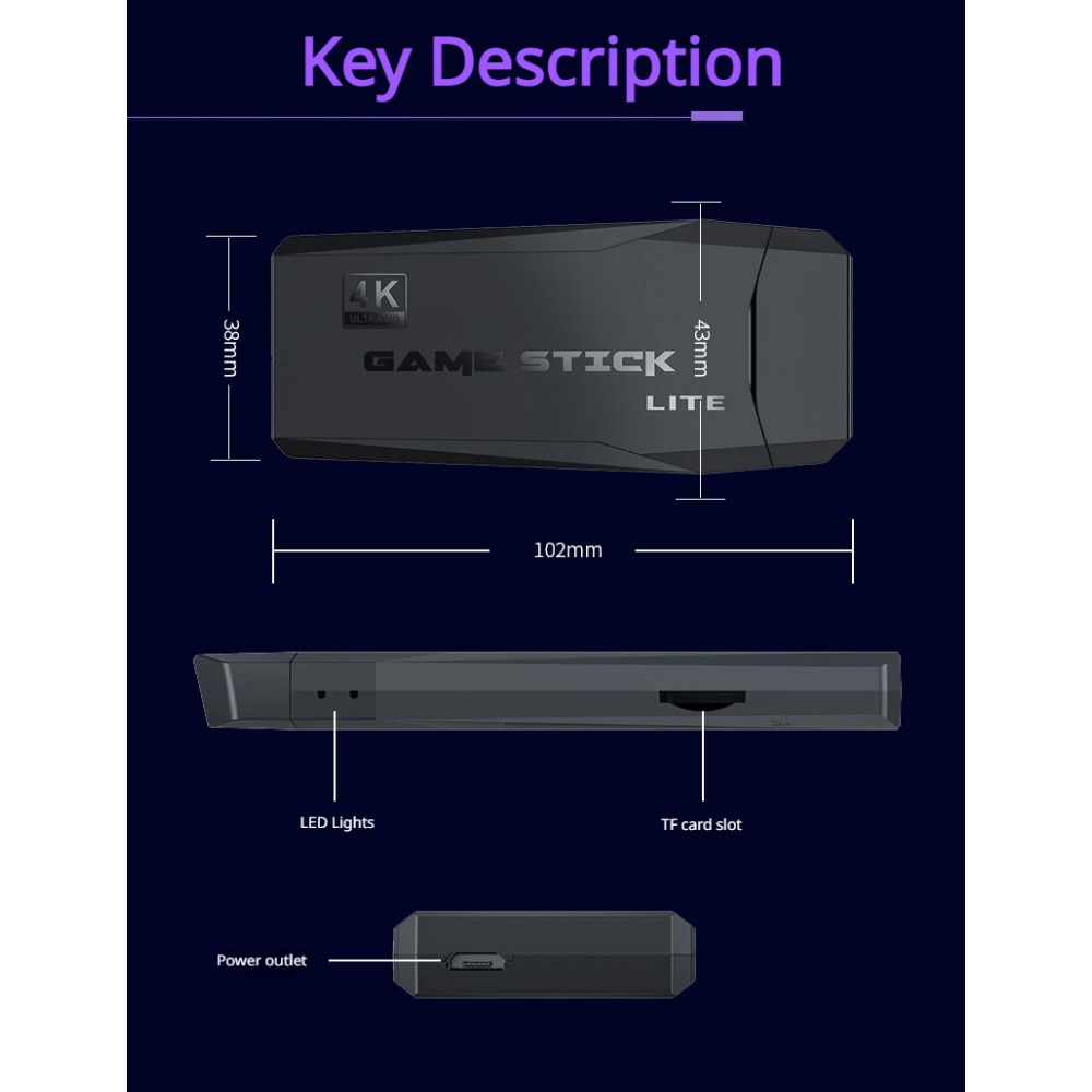 Portable 4K Retro Game Stick C - Retro Gaming Best Console recension och pris