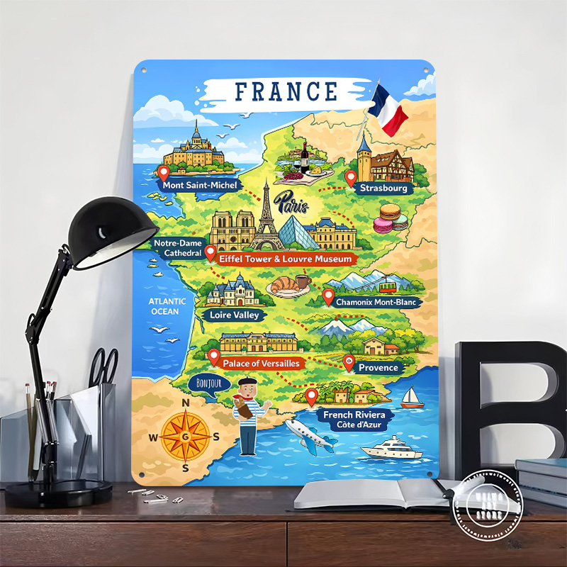 France Travel Map Cartoon Meta - Retro Gaming France recension och pris