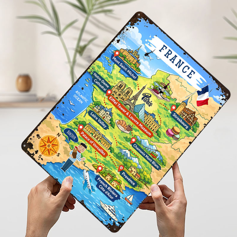 France Travel Map Cartoon Meta - Retro Gaming France recension och pris