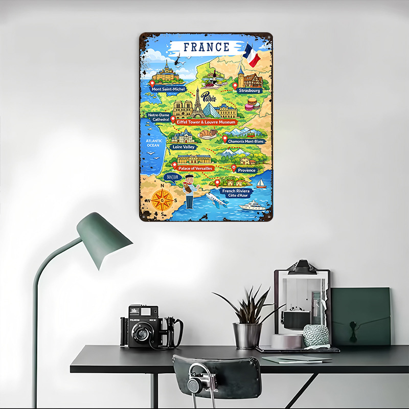 France Travel Map Cartoon Meta - Retro Gaming France recension och pris