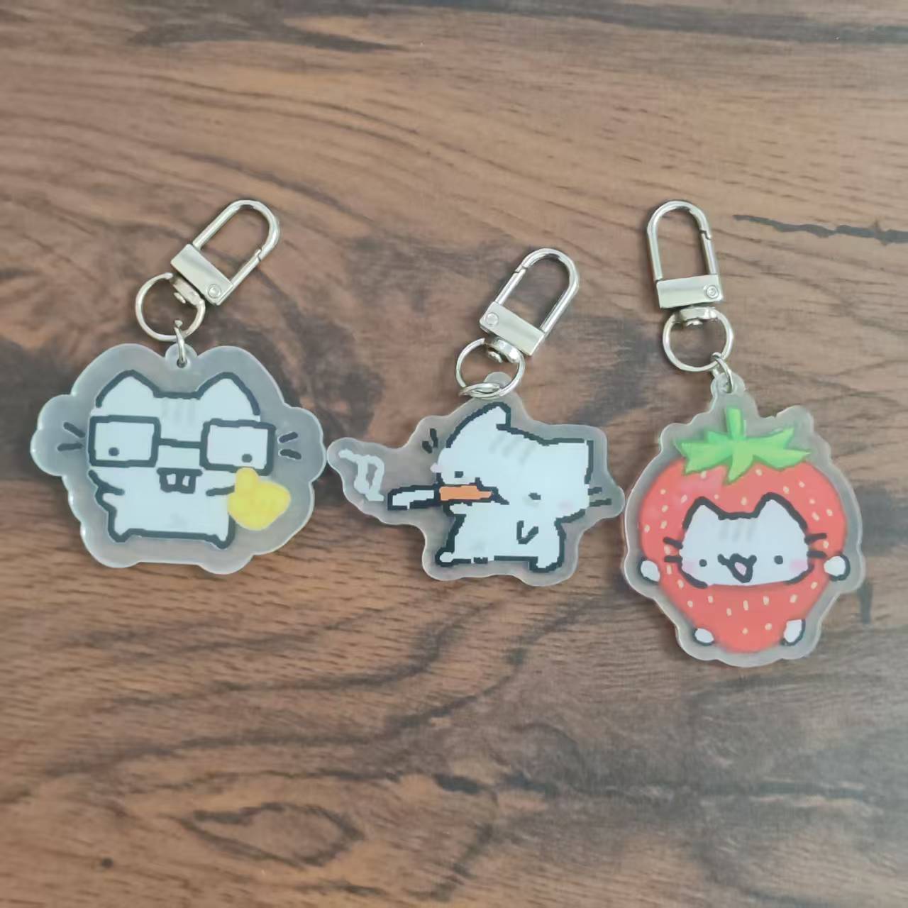 2d Flat Pixel Cat Keychain - G - Retro Gaming Design recension och pris