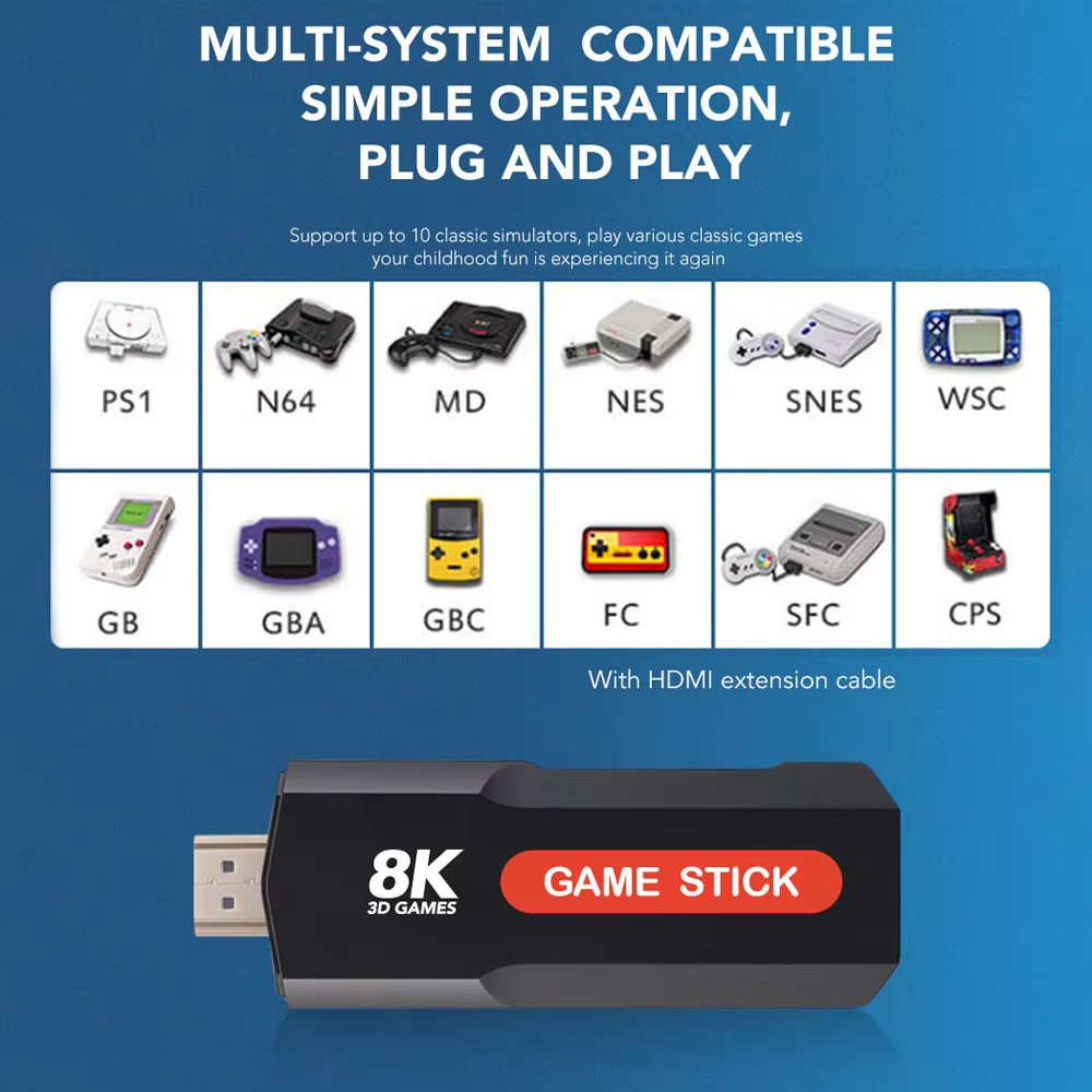 X2 Game Stick HD 4K 8K 3D Cons - Retro Gaming Best Console recension och pris